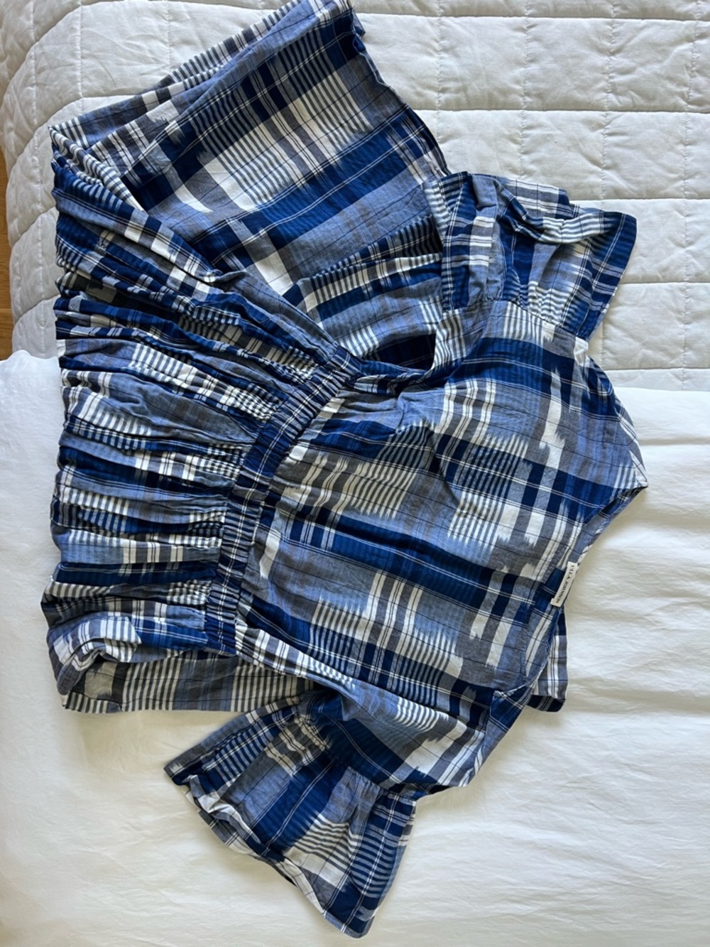 Ulla Johnson Navy and White Plaid Dress - Picture 3 of 3